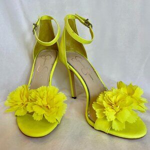 Jessica Simpson Yellow Flower Stilettos NWOT